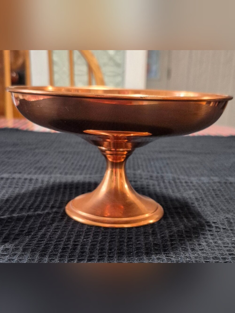 Vintage Coppercraft Guild Copper Candle Holder Candy Dish Pedestal Bowl